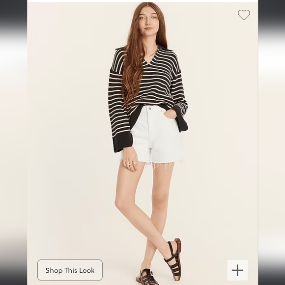 J. Crew High-rise denim cut off short in white size 25 cotton blend - Picture 3 of 12